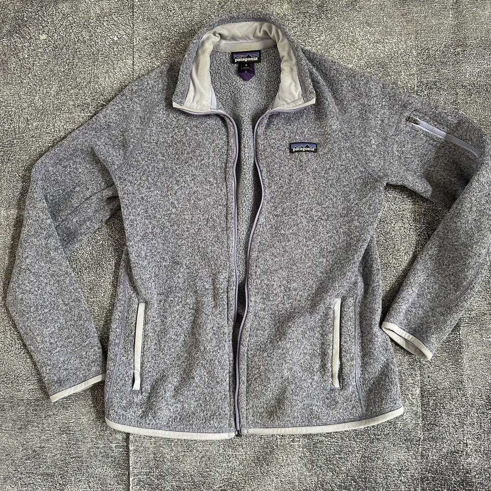 Women's Patagonia Light Heather Purple Better Sweater Fleece Zip Up Jacket Sz M